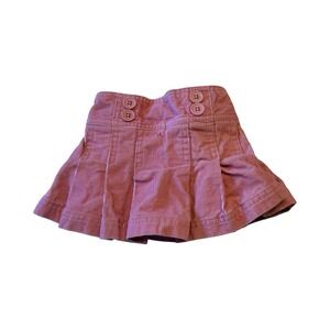 Kiks Pink Corduroy Pleated Skort Toddler Girls Size 18M Cotton Button Front vtg
